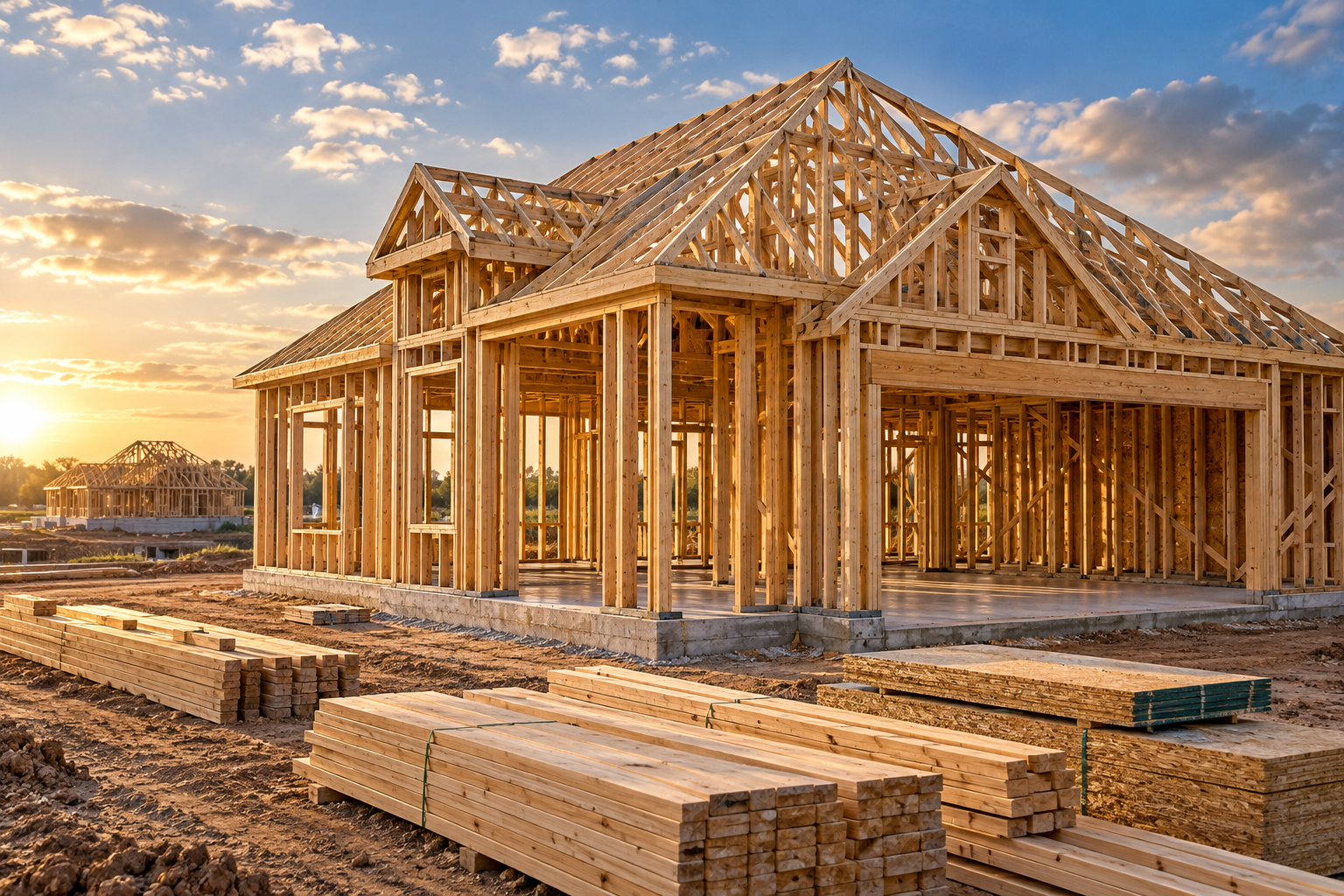Illustrative ground-up residential construction